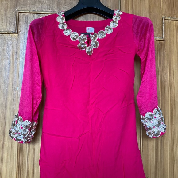 Nykaa Fashion Pink Ville Jaipur Sharara suit set with dupatta size small - Picture 5 of 11
